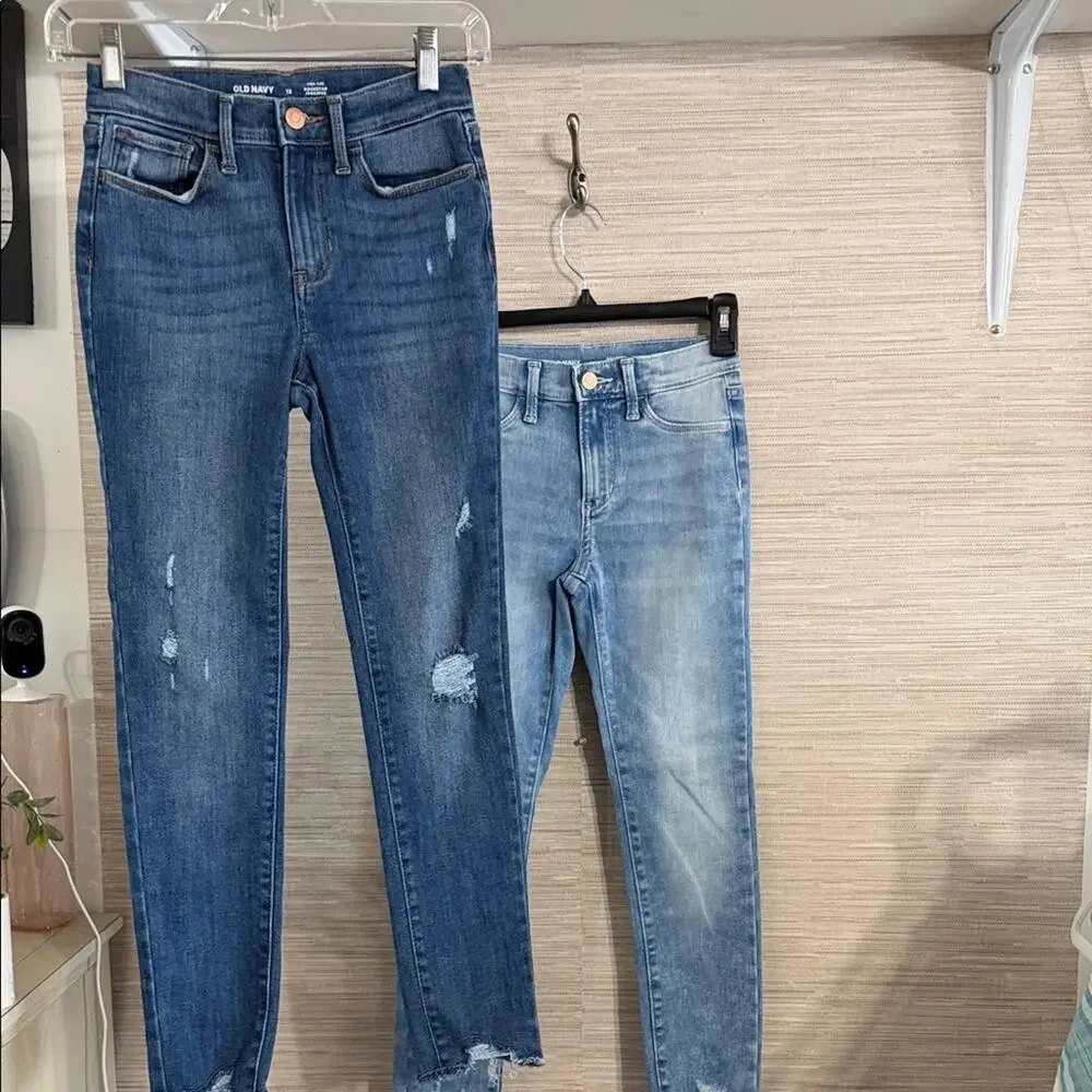 Old Navy Two-Pair Girls Blue Skinny Jeans Set Jeggings size 12